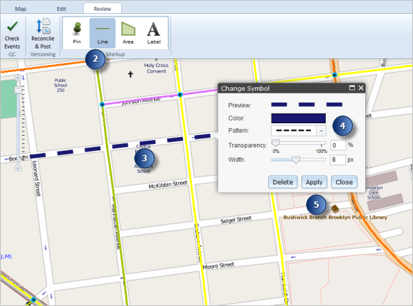 Adding a line using the markup tools Adding a line using the markup tools